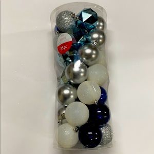 Blue, Light Blue, Silver & White Ornaments
